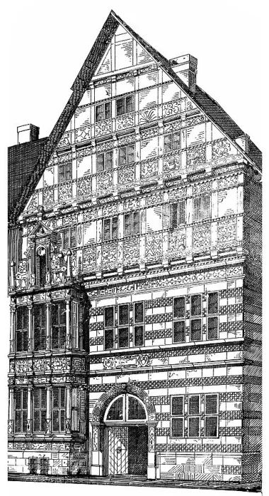 Framed Print : Historical architectural illustration from the 19th Century