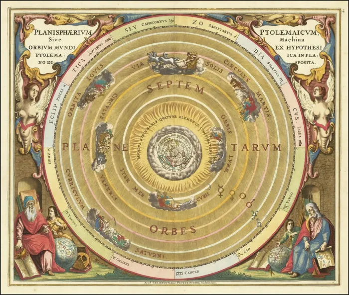Framed Print : Historical celestial map depicting the Ptolemaic Framed Print : Historical celestial map depicting the Ptolemaic