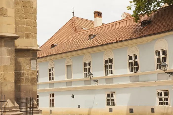 Framed Print : Historical centre of town Brasov in Romania