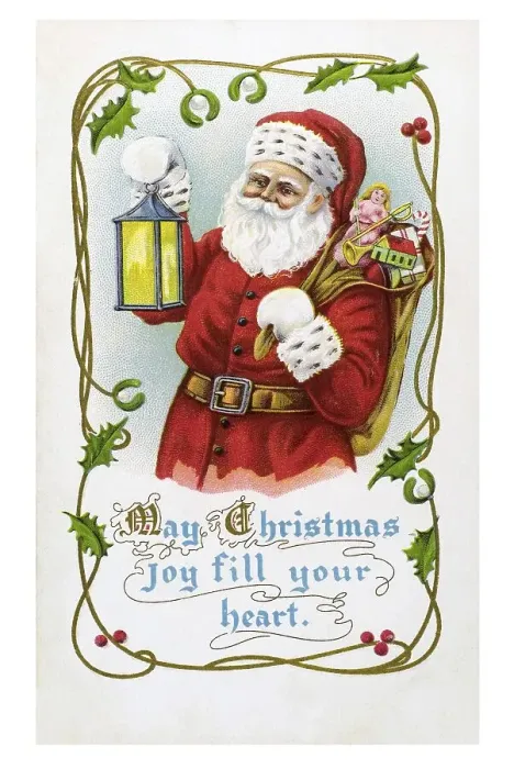 Framed Print : Historical Christmascard, Father Christmas Framed Print : Historical Christmascard, Father Christmas