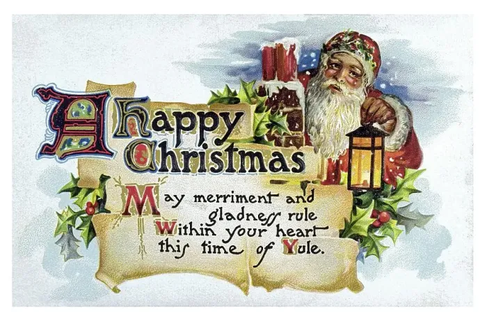 Framed Print : Historical Christmascard, Father Christmas Framed Print : Historical Christmascard, Father Christmas