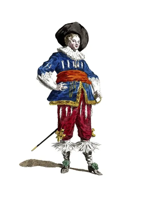 Framed Print : Historical clothing, Fashion through the ages, The clothing of a Flemish nobleman in 1620, Flemish, Belgium, digitally restored reproduction of a model from the 18th / 19th century, exact date unknown