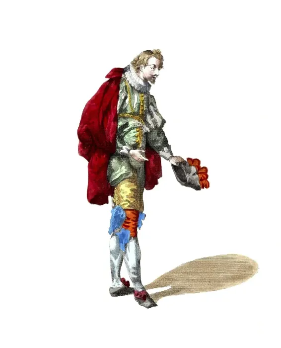 Framed Print : Historical clothing, fashion through the ages, clothing of a Spanish nobleman, around 1760, Spain, digitally restored reproduction of a model from the 18th / 19th century, exact date unknown