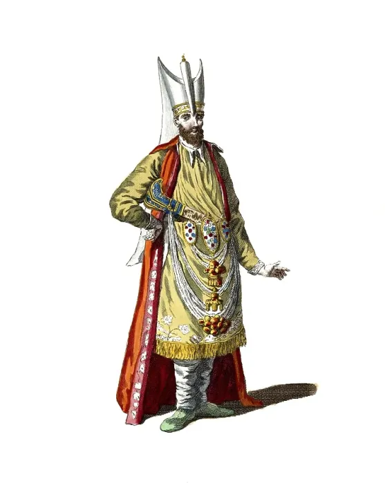 Framed Print : Historical clothing, fashion in the course of time, clothing of the Ast-chi-Bachi, officer of the Janesaries and overseer of their kitchen, Janissaries formed the bodyguard of the Sultan and reached the highest positions in the Ottoman state Framed Print : Historical clothing, fashion in the course of time, clothing of the Ast-chi-Bachi, officer of the Janesaries and overseer of their kitchen, Janissaries formed the bodyguard of the Sultan and reached the highest positions in the Ottoman state