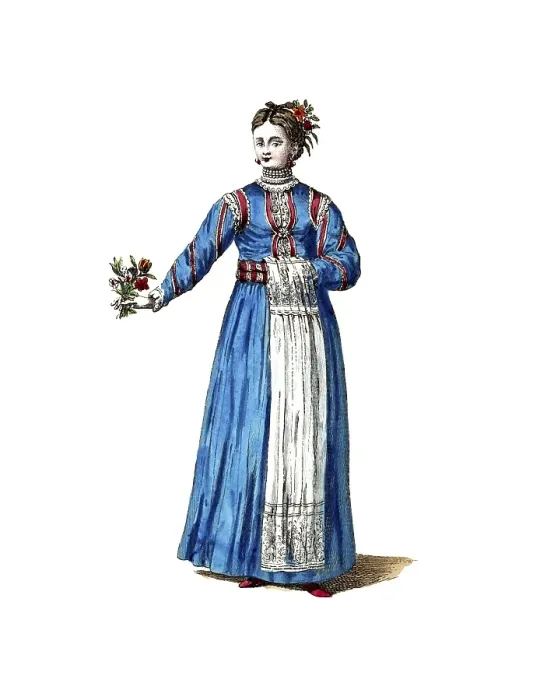 Framed Print : Historical clothing, fashion over time, clothing of a young woman from Wallachia in 1700, Romania, digitally restored reproduction of a model from the 18th / 19th century, exact date unknown, woman in blue clothing with flowers in her hand Framed Print : Historical clothing, fashion over time, clothing of a young woman from Wallachia in 1700, Romania, digitally restored reproduction of a model from the 18th / 19th century, exact date unknown, woman in blue clothing with flowers in her hand