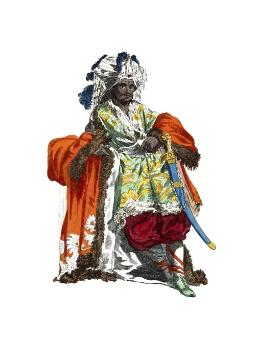 Framed Print : Historical clothing, fashion over time, traditional costume of a Native American chief in 1749, America, digitally restored reproduction of a model from the 18th / 19th century, exact date unknown, man in splendid coat with gold and red details Framed Print : Historical clothing, fashion over time, traditional costume of a Native American chief in 1749, America, digitally restored reproduction of a model from the 18th / 19th century, exact date unknown, man in splendid coat with gold and red details