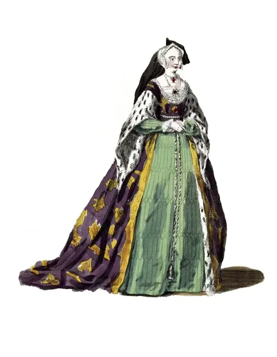 Framed Print : Historical clothing, fashion over time, clothing of Jane Seymour (born around 1509, died 24 October 1537 the third of the six wives of the English King Henry VIII and thus Queen Consort of England and Ireland)