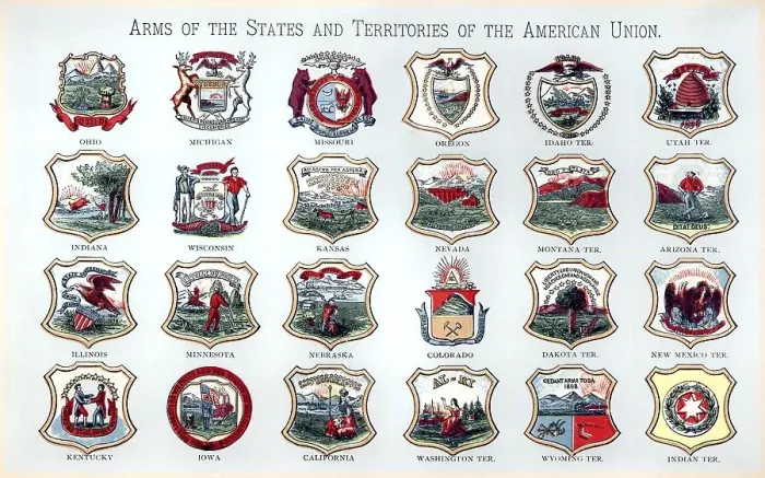 Framed Print : Historical coat of arms of the United States of America Framed Print : Historical coat of arms of the United States of America