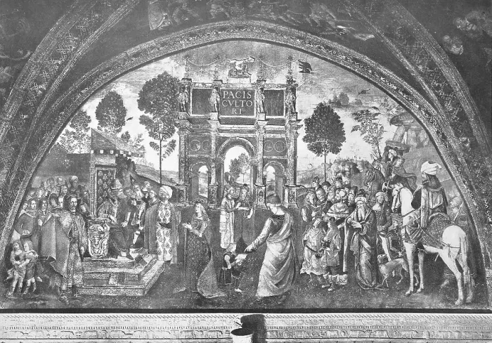 Framed Print : Historical depiction of the disputation of St Catherine of Alexandria