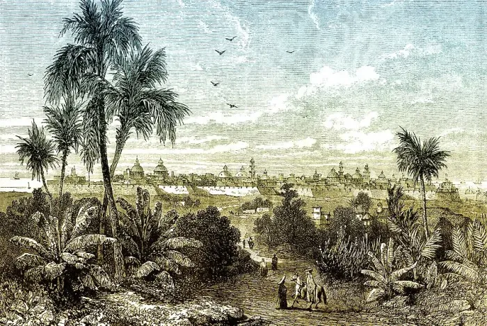 Framed Print : Historical drawing, 19th century