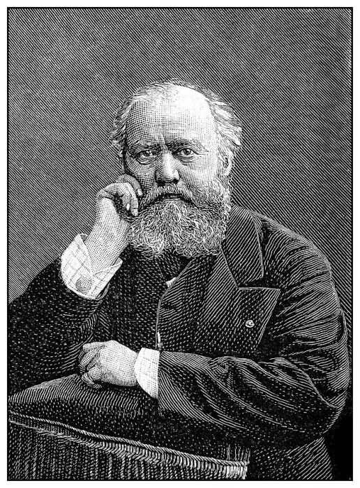 Framed Print : Historical drawing, portrait of Charles Francois Gounod