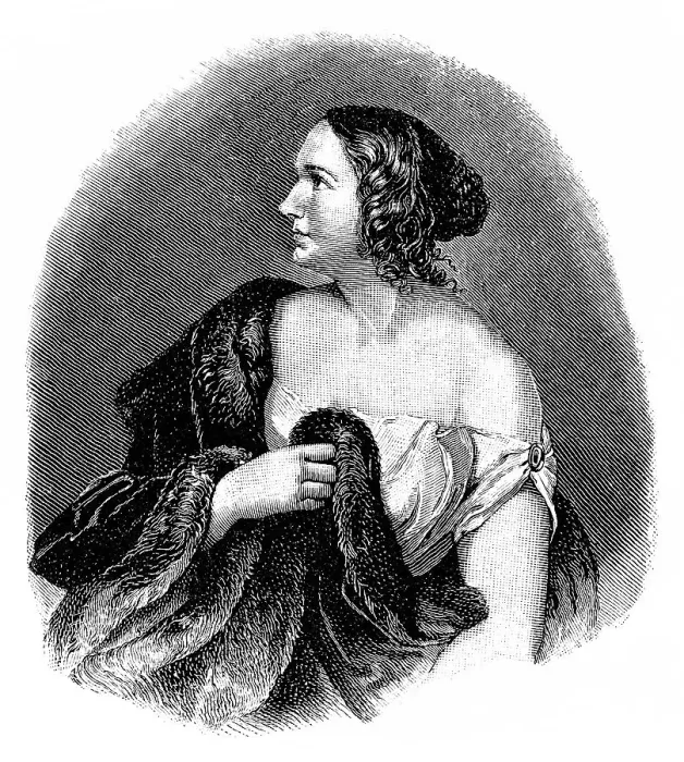 Framed Print : Historical drawing, portrait of Wilhelmine Henriette Friederike Marie Schroeder-Devrient
