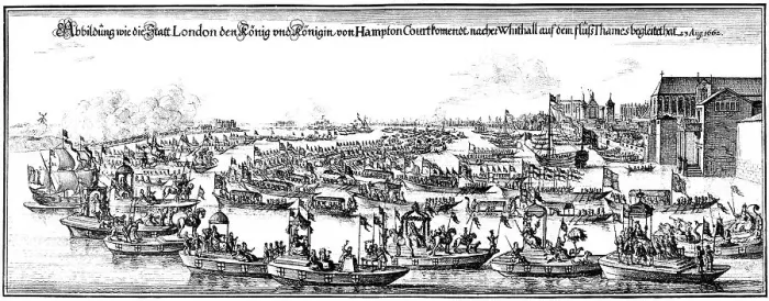 Framed Print : Historical drawing, the reception in London on 23rd August 1662 Framed Print : Historical drawing, the reception in London on 23rd August 1662