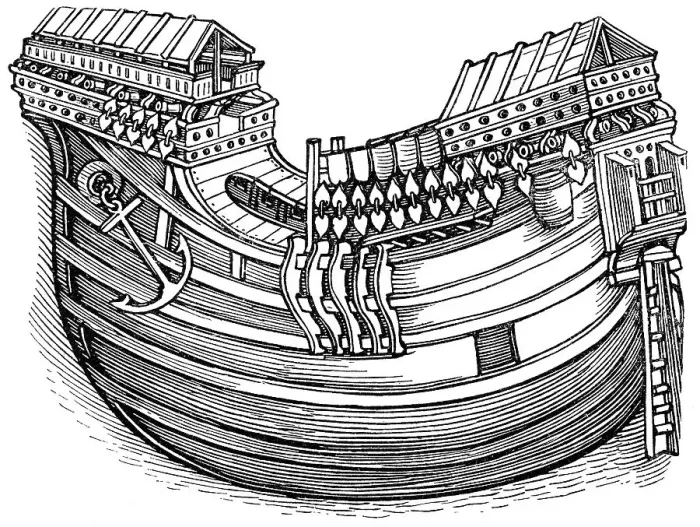 Framed Print : Historical drawing of a ship's hull Framed Print : Historical drawing of a ship's hull