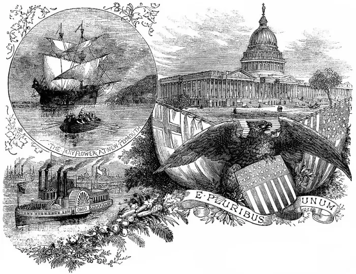 Framed Print : Historical drawing from the U.S