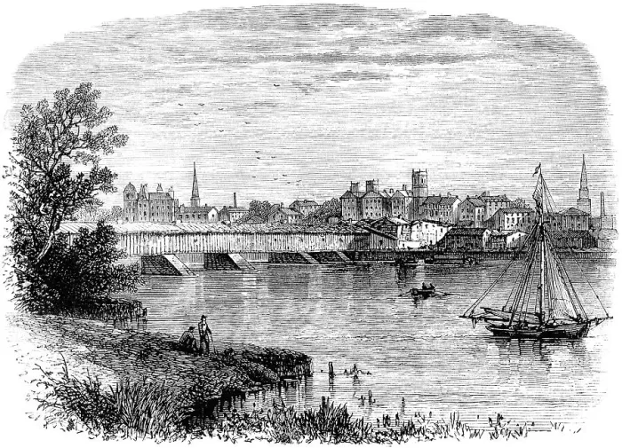Framed Print : Historical drawing, US-American history