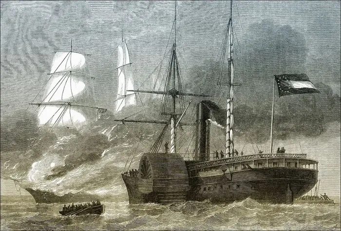 Framed Print : Historical drawing, US-American history