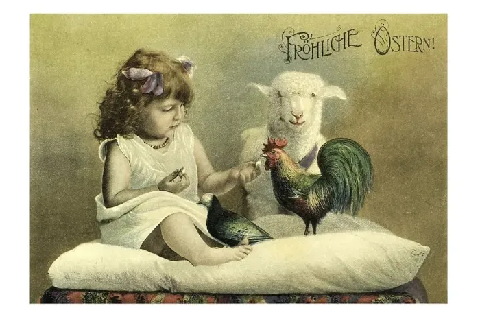 Framed Print : Historical Easter greetings card