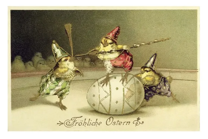 Framed Print : Historical Easter greetings card