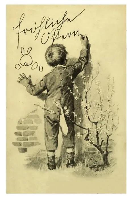 Framed Print : Historical Easter greetings card