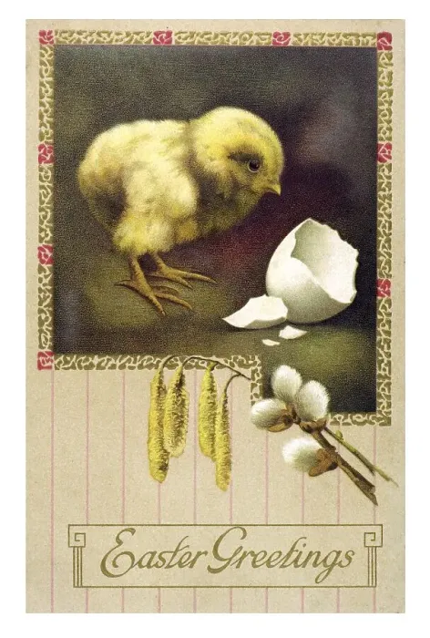 Framed Print : Historical English Easter greetings card Framed Print : Historical English Easter greetings card
