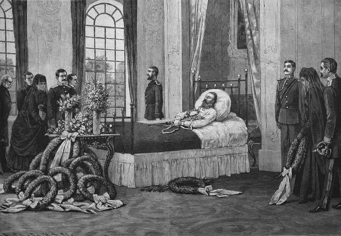 Framed Print : Historical engraving, Emperor Frederick on his deathbed