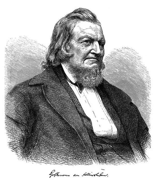 Framed Print : Historical engraving, portrait with autograph of August Heinrich Hoffmann or Hoffmann von Fallersleben