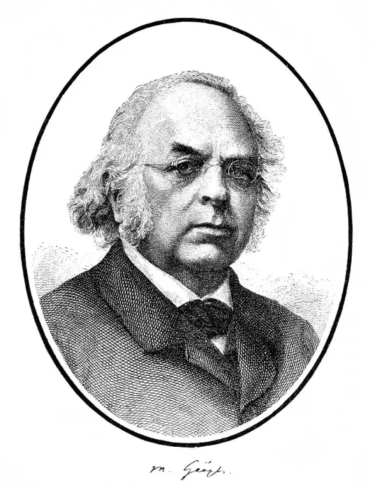 Framed Print : Historical engraving, portrait with autograph of Rudolph Friedrich Moriz Haupt