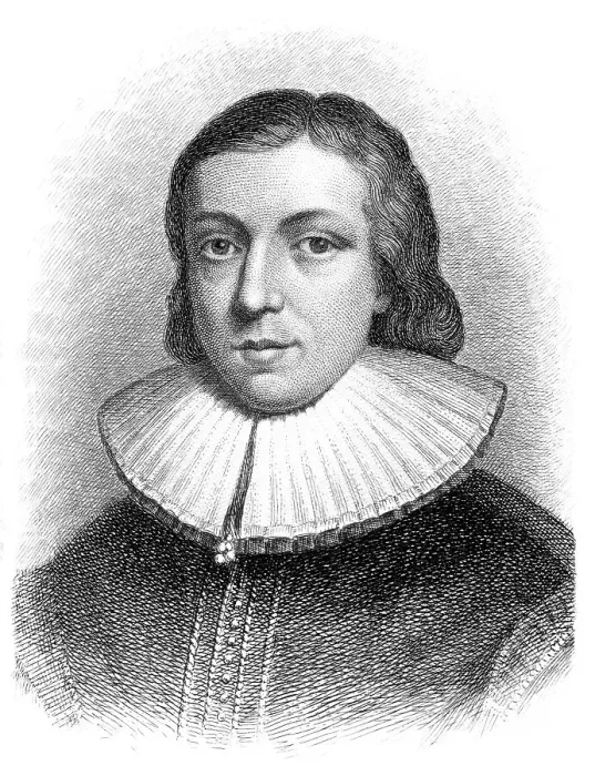 Framed Print : Historical engraving, portrait of John Milton