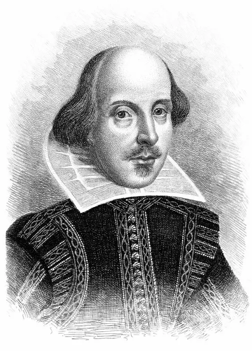 Framed Print : Historical engraving, portrait of William Shakespeare