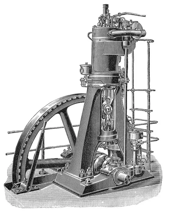 Framed Print : Historical illustration, 1880, Diesel engine