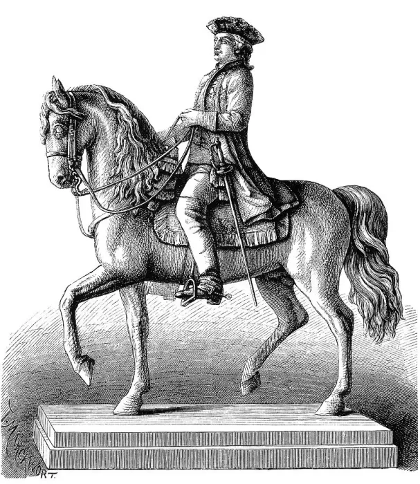 Framed Print : Historical illustration, equestrian statue in Brunswick of Karl Wilhelm Ferdinand von Braunschweig-Wolfenbuettel