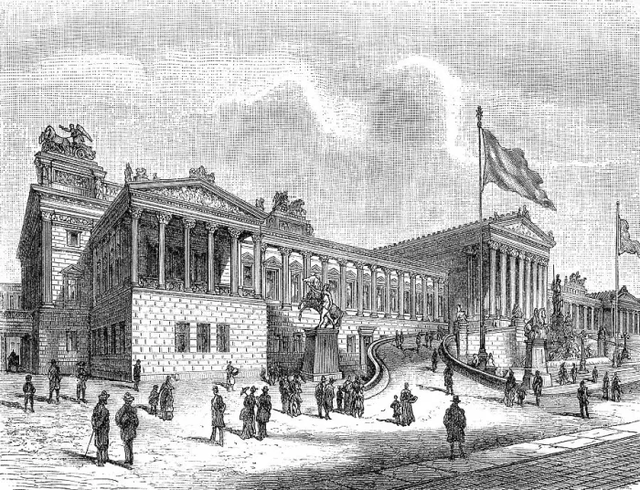 Framed Print : Historical illustration, Austrian Parliament Building