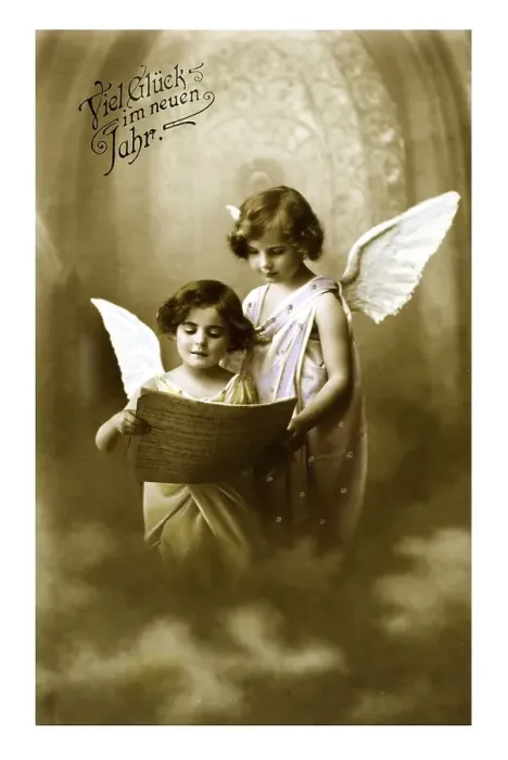 Framed Print : Historical illustration, two children dressed as angels with wings Framed Print : Historical illustration, two children dressed as angels with wings