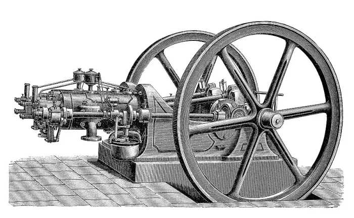 Framed Print : Historical illustration of gas engines Framed Print : Historical illustration of gas engines