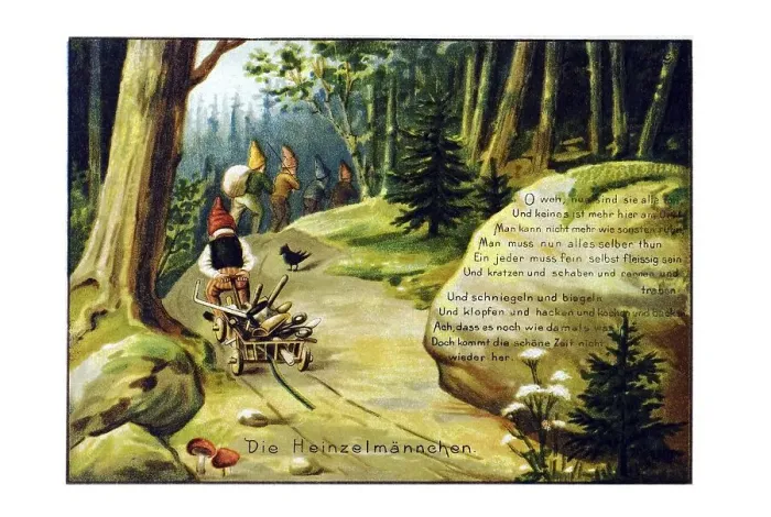 Framed Print : Historical illustration, Heinzelmaennchen Framed Print : Historical illustration, Heinzelmaennchen