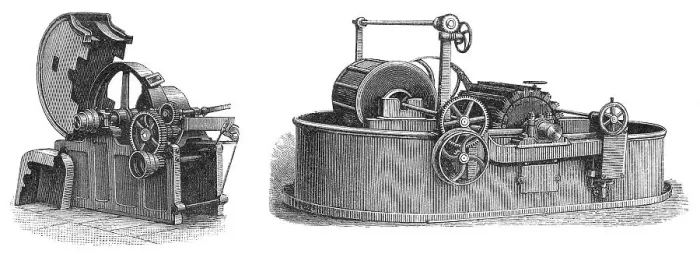 Framed Print : Historical illustration, papermaking machines Framed Print : Historical illustration, papermaking machines