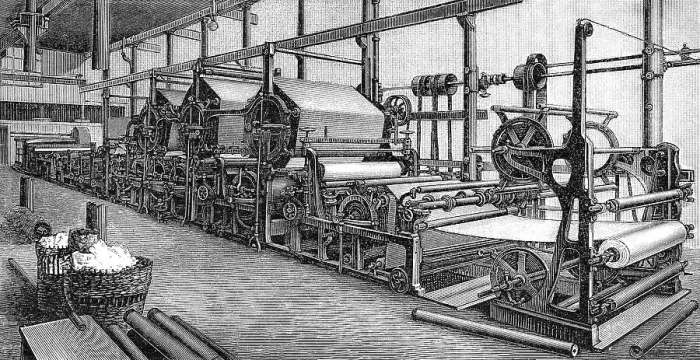 Framed Print : Historical illustration, papermaking machines