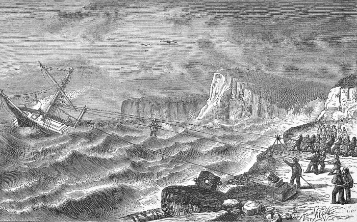 Framed Print : Historical illustration of the rescue of shipwrecked people