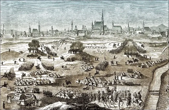 Framed Print : Historical illustration, the Turks or the Ottoman Army outside Vienna