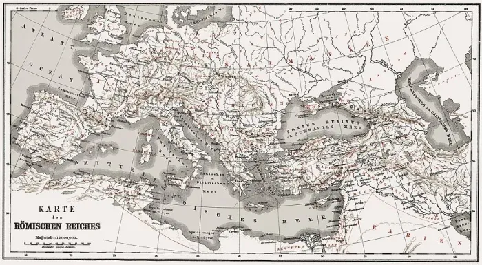Framed Print : Historical map of the Roman Empire