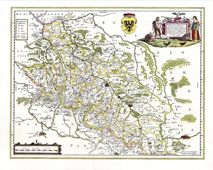 Framed Print : Historical map of Silesia in the 17th Century Framed Print : Historical map of Silesia in the 17th Century