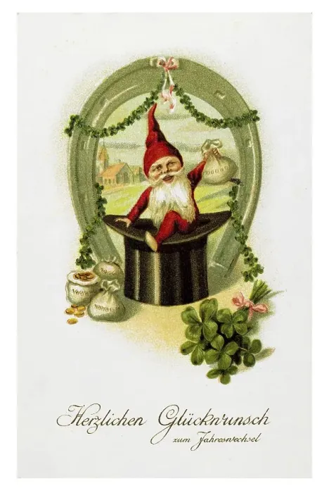 Framed Print : Historical New Year greetings card Framed Print : Historical New Year greetings card