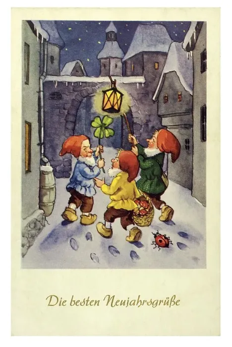 Framed Print : Historical New Year greetings card Framed Print : Historical New Year greetings card