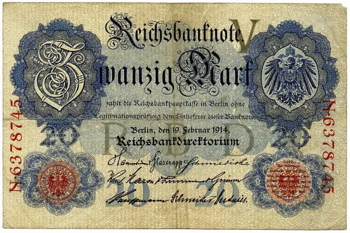 Framed Print : Historical note, Reichsbanknote