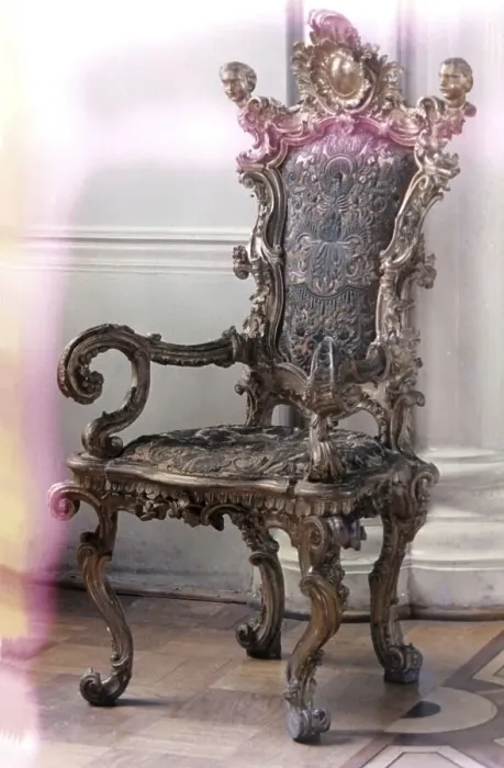 Framed Print : Historical Old Royal Chair, possibly a throne chair