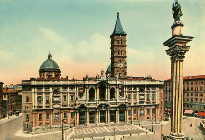 Framed Print : Historical photo around 1930, Basilica di Santa Maria Maggiore