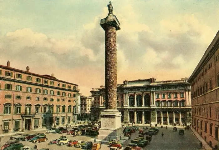 Framed Print : Historical photo around 1930, Column of Marcus Aurelius