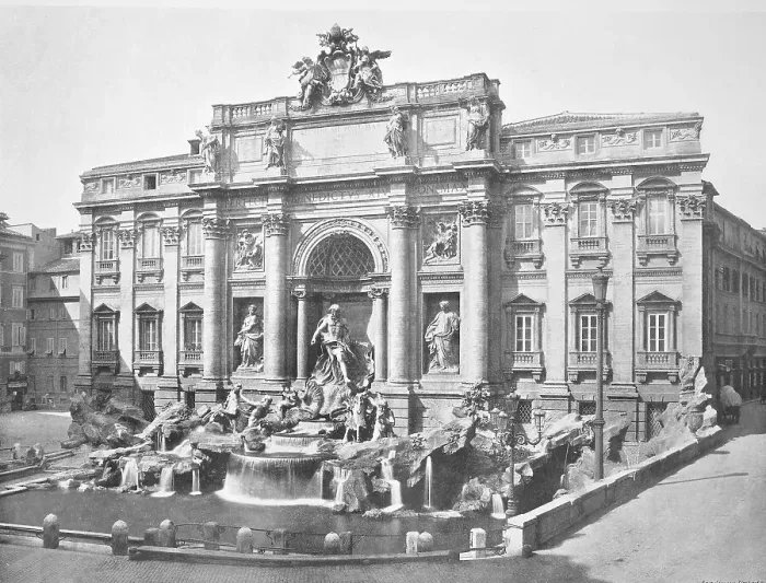 Framed Print : Historical photo (ca 1880) of the Trevi Fountain