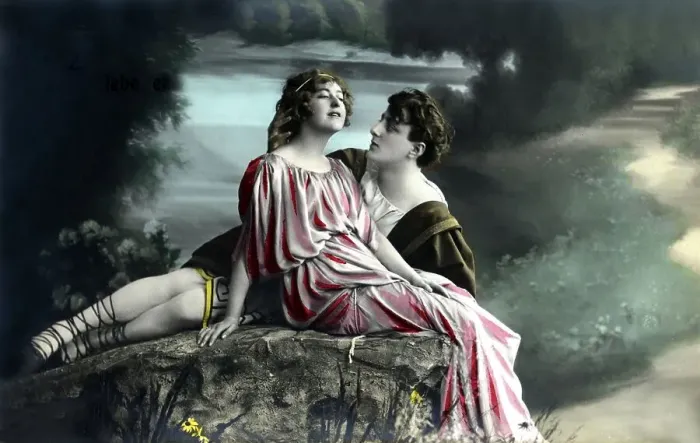 Framed Print : Historical photo, flirting couple, ca. 1920